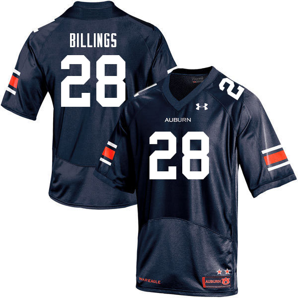 Men's Auburn Tigers #28 Jackson Billings Navy 2021 College Stitched Football Jersey
